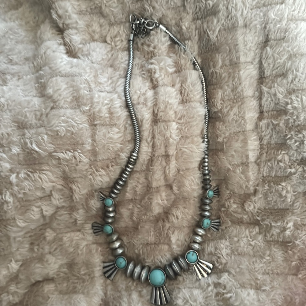 Lucky brand turquoise and silver necklace